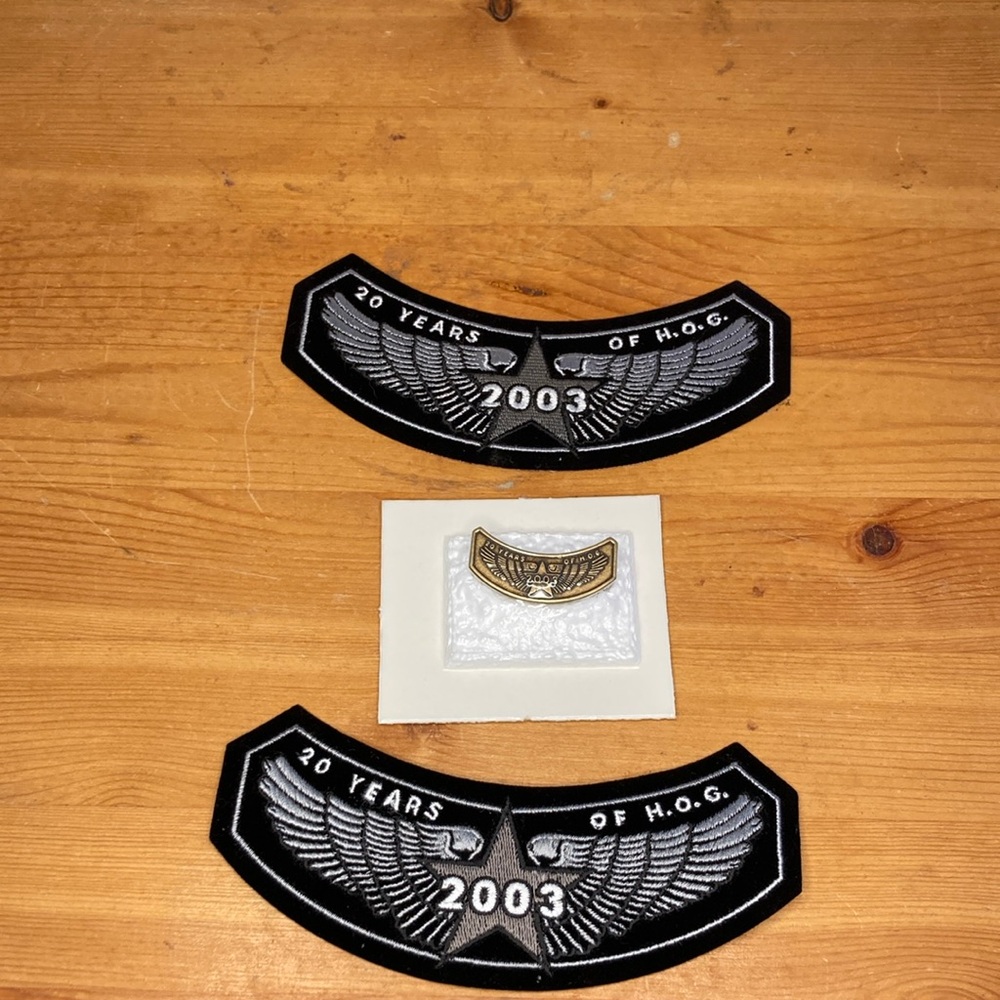 Harley-Davidson Black and Silver Patches Set